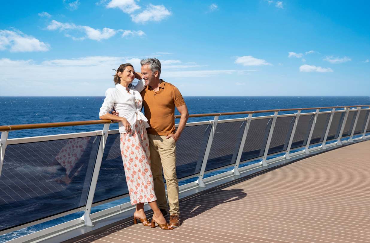 Couple on deck of a MSC Cruises ship